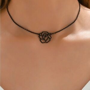NEW Black Rose Choker Necklace
